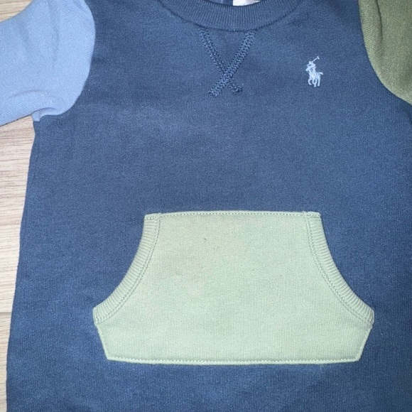 POLO RALPH LAUREN Baby Boys Color-Blocked Fleece Coverall One Piece - Picture 3 of 5